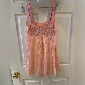 Pink sheer baby doll top